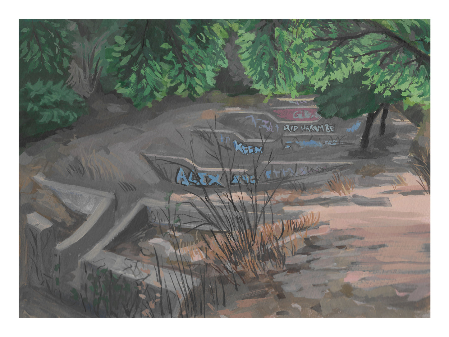Old LA Zoo Painting